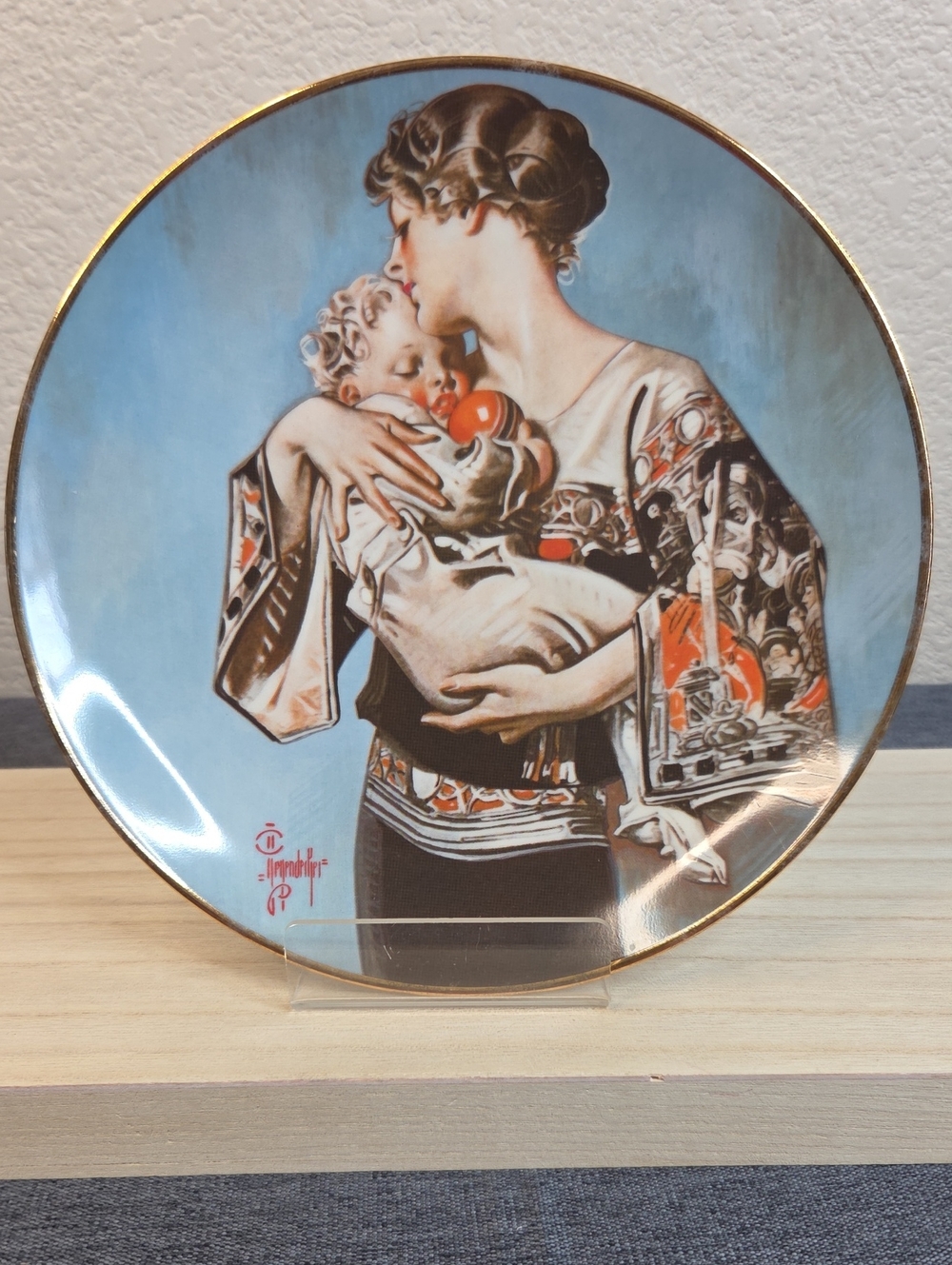 Joseph C. Leyendecker Collectible "Mother's Day 1977" Mother and Child Art Plate